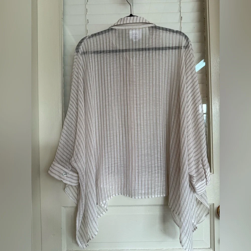 Marla Wynne for Chico’s Sheer Button Up Top Medium - Picture 7 of 10